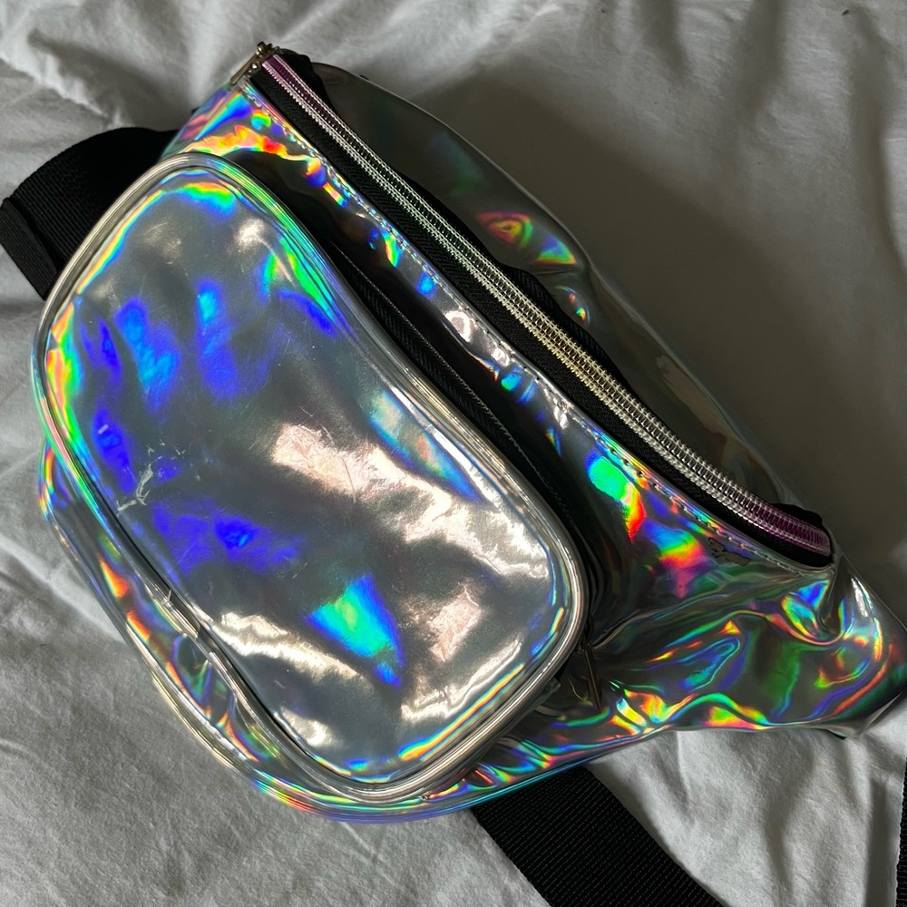 Silver Holographic Rainbow Fanny Pack